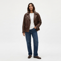 Peltura Women's Premium Brown Leather Biker Jacket | Classic Fit