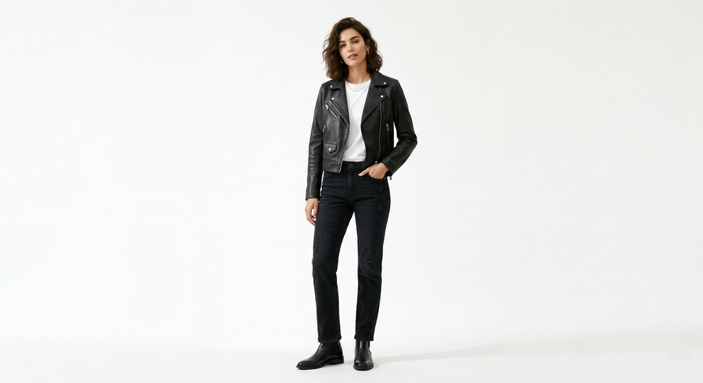 Peltura Women's Premium Black Leather Biker Jacket | Tailored Fit