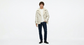 Peltura Men's Premium Cream White Aviator Jacket | Shearling-Lined Moto Coat