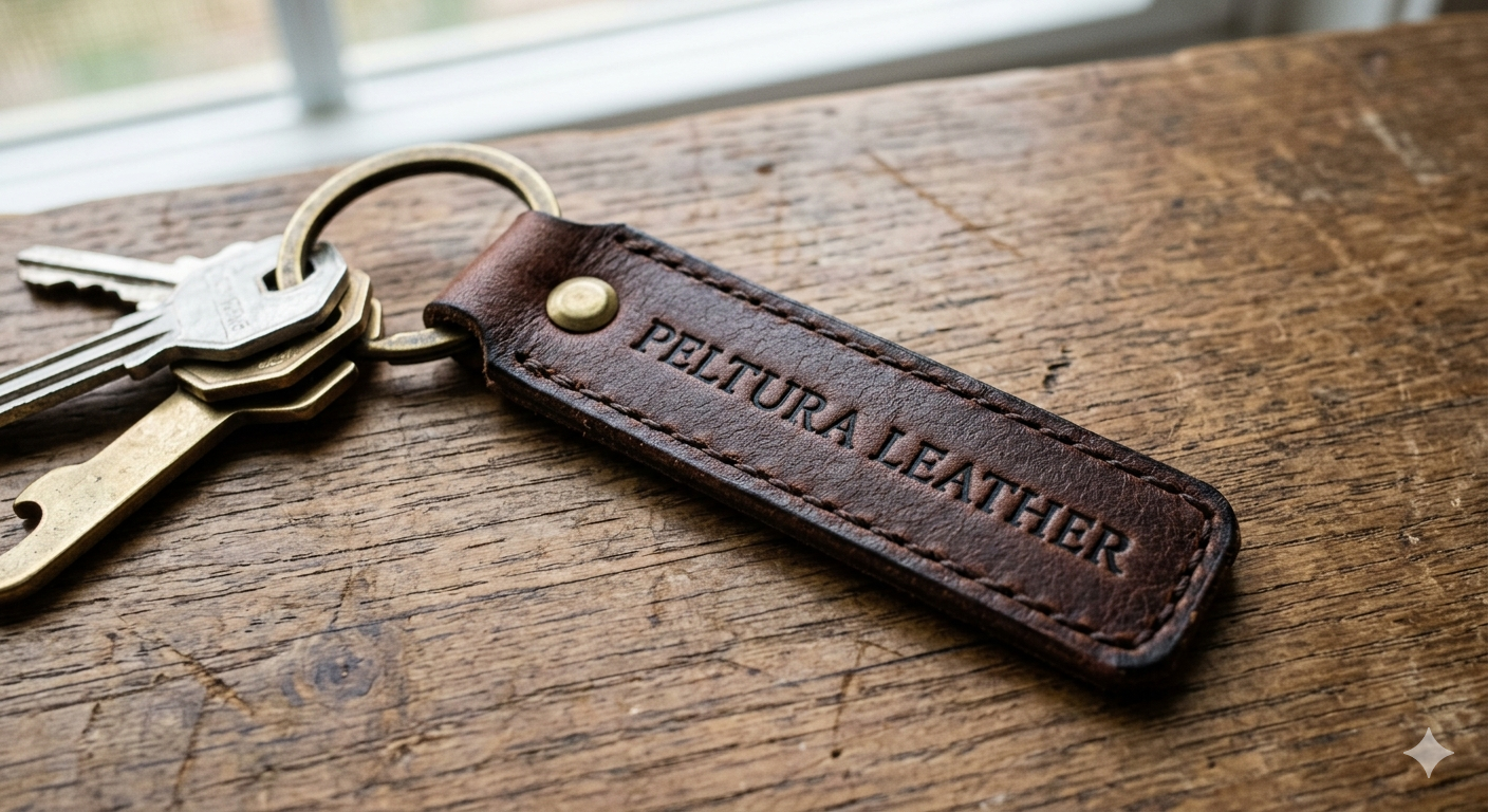 Premium Handcrafted Full-Grain Leather Keychain - Peltura Leather Edition